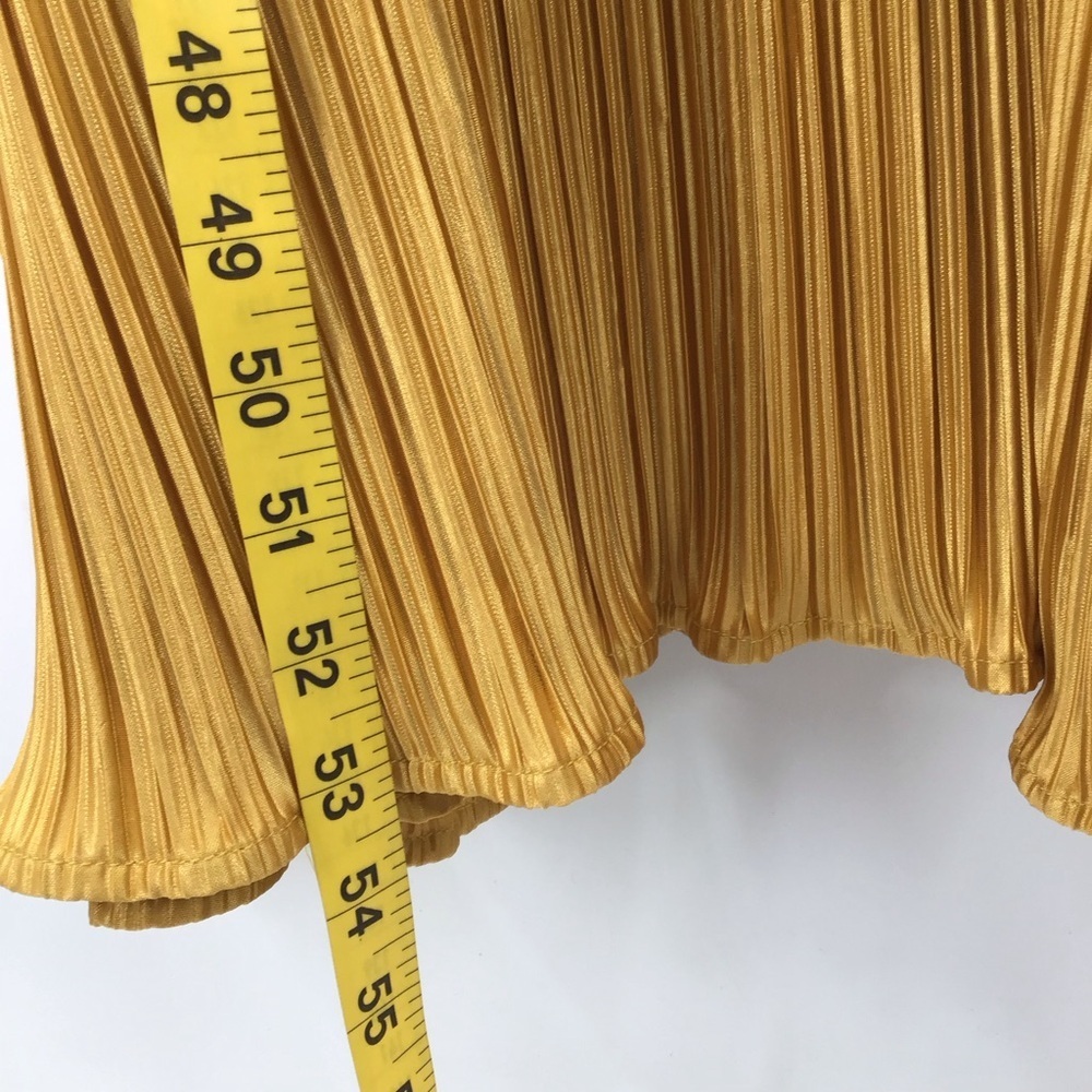 Lulu's Kanya Marigold Yellow Satin Plisse Tiered Maxi Dress - Picture 14 of 16